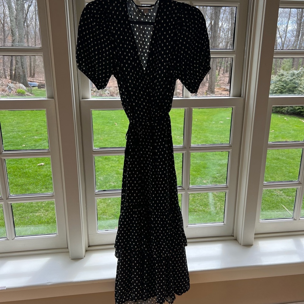 Elegant Black Polka Dot Dress